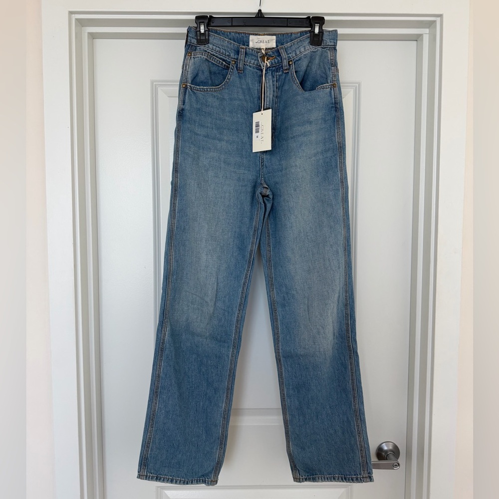 NWT THE GREAT. Women's Straight Leg Blue Jeans